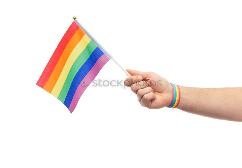 Similar – Image, Stock Photo Man waving a rainbow flag at the CSD in Cologne