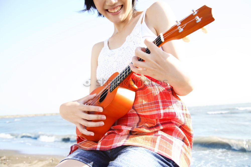 Image, Stock Photo the guitar and the sea