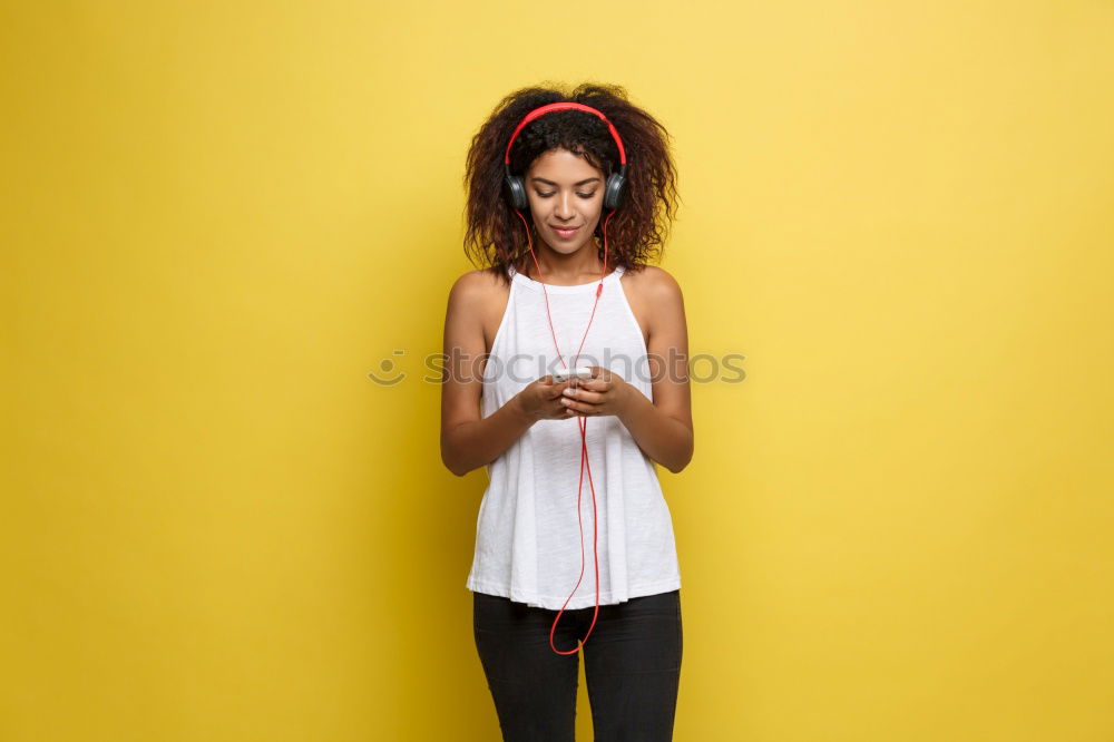 Similar – Image, Stock Photo young woman outdoors using mobile phone and smiling