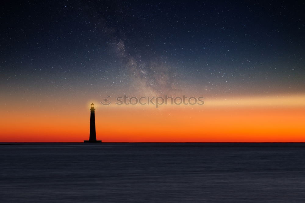 Similar – Sunset lighthouse, pier light Sassnitz