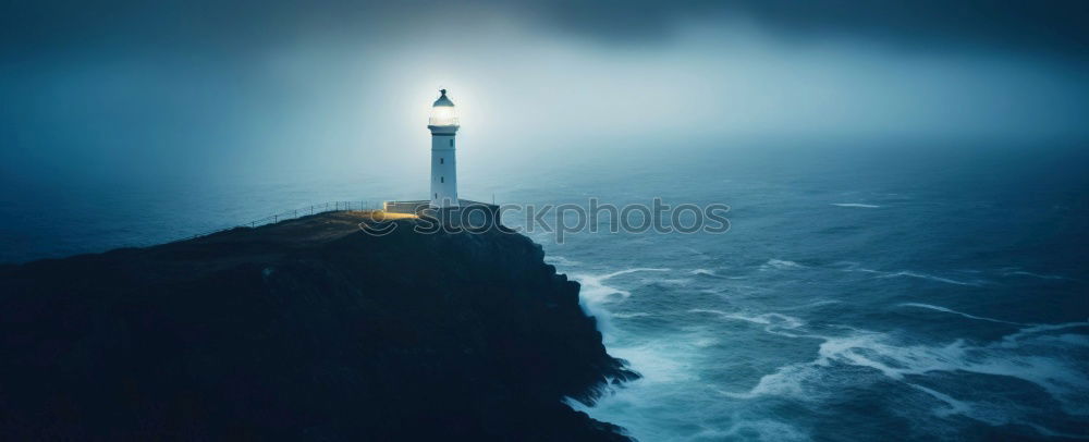 Similar – Image, Stock Photo Stone path over bridge to lighthouse, washed by the sea at blue hour