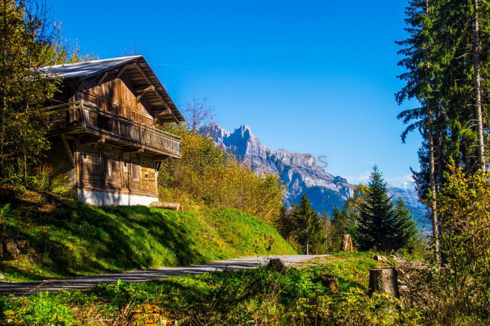 Similar – Hut with view in the Dolomites