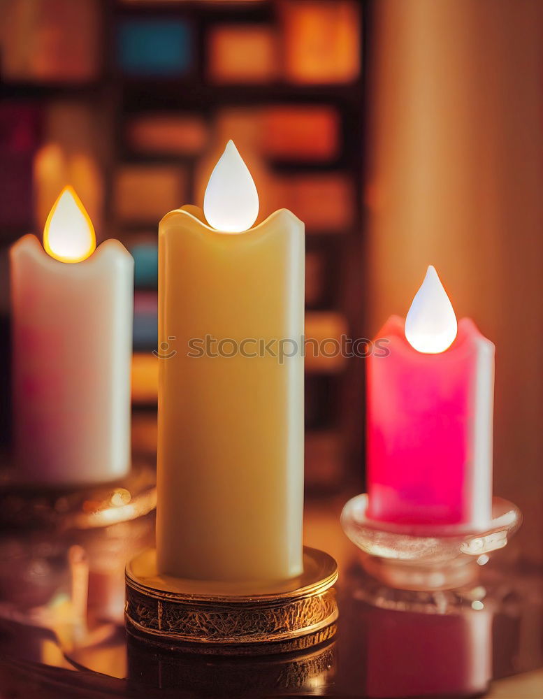 Similar – Image, Stock Photo Candle with Christmas decoration