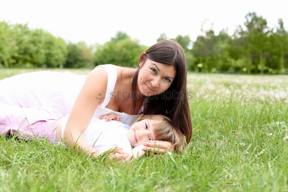 Similar – Happy mother and daughter playing in the park at the day time. Concept of celebration Mothers day .