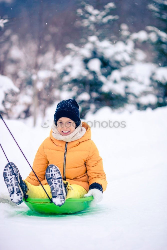 Family spending time together walking outdoors in winter