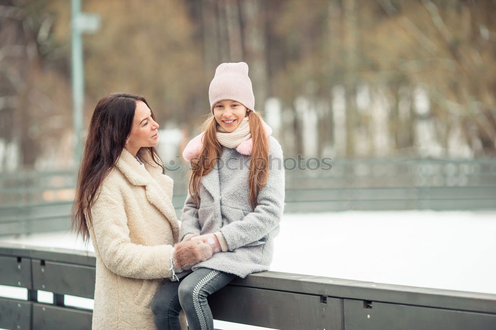 Similar – mother walking with daughter in winter