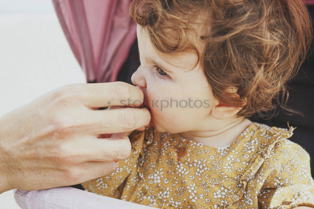 Similar – Image, Stock Photo Muslim mother holding a little baby by arms in outdoor area