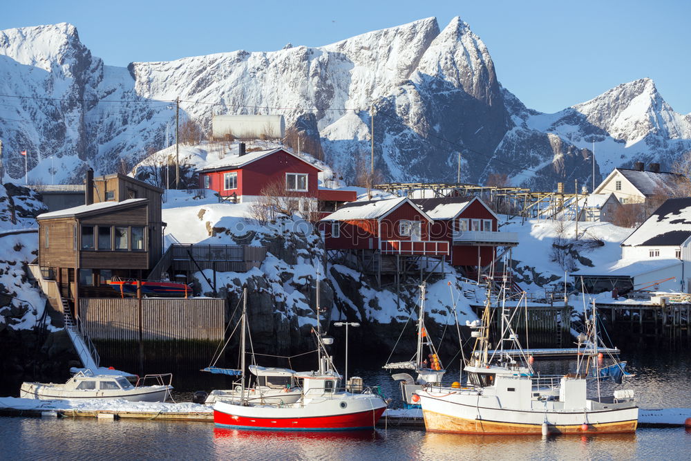 Similar – Small harbor with boats on archipelago island in Sweden