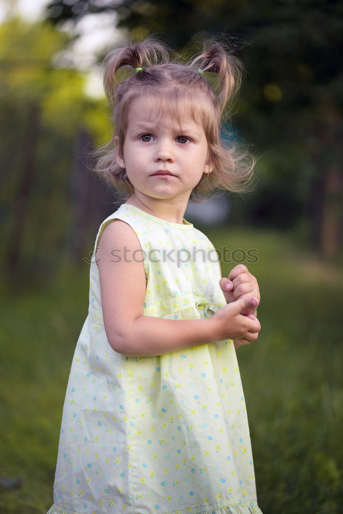 Similar – Image, Stock Photo Smiling girl between meadow with dry leaves