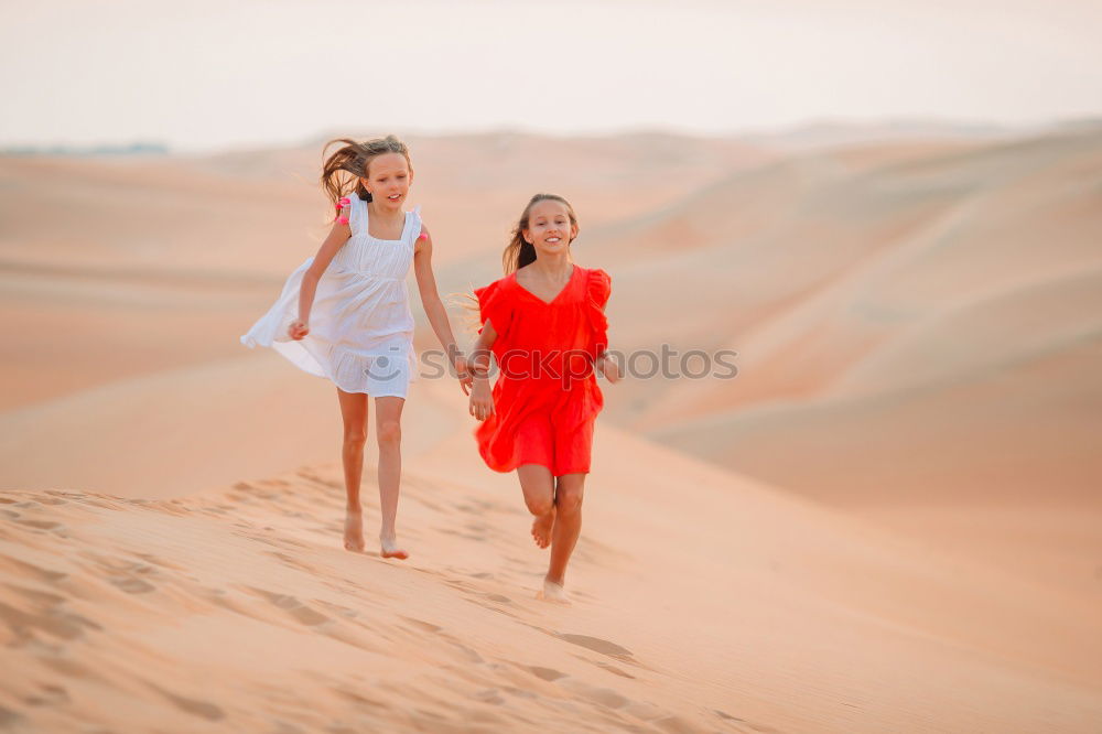 Similar – Image, Stock Photo Happy women posing on hill