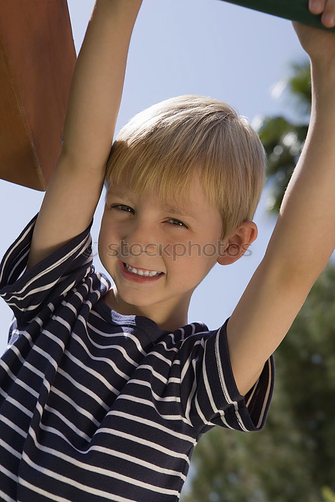Similar – Image, Stock Photo happy little boy playing on playing on the playground