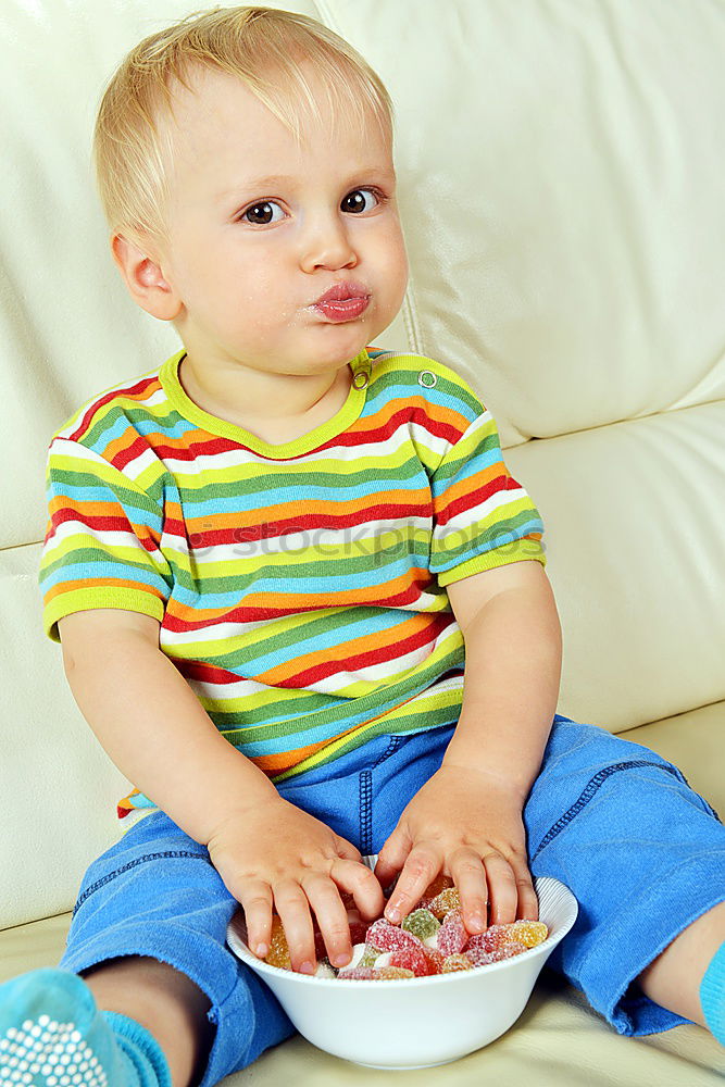 Similar – Image, Stock Photo Baby eats alone. Eating