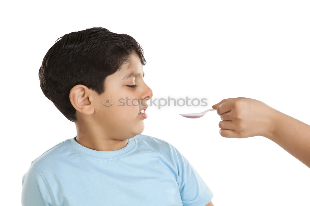 Similar – Image, Stock Photo boy with a plaster on His face