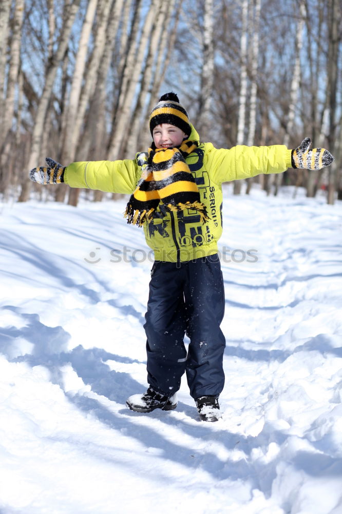 Similar – Image, Stock Photo Snowman and child in the yard