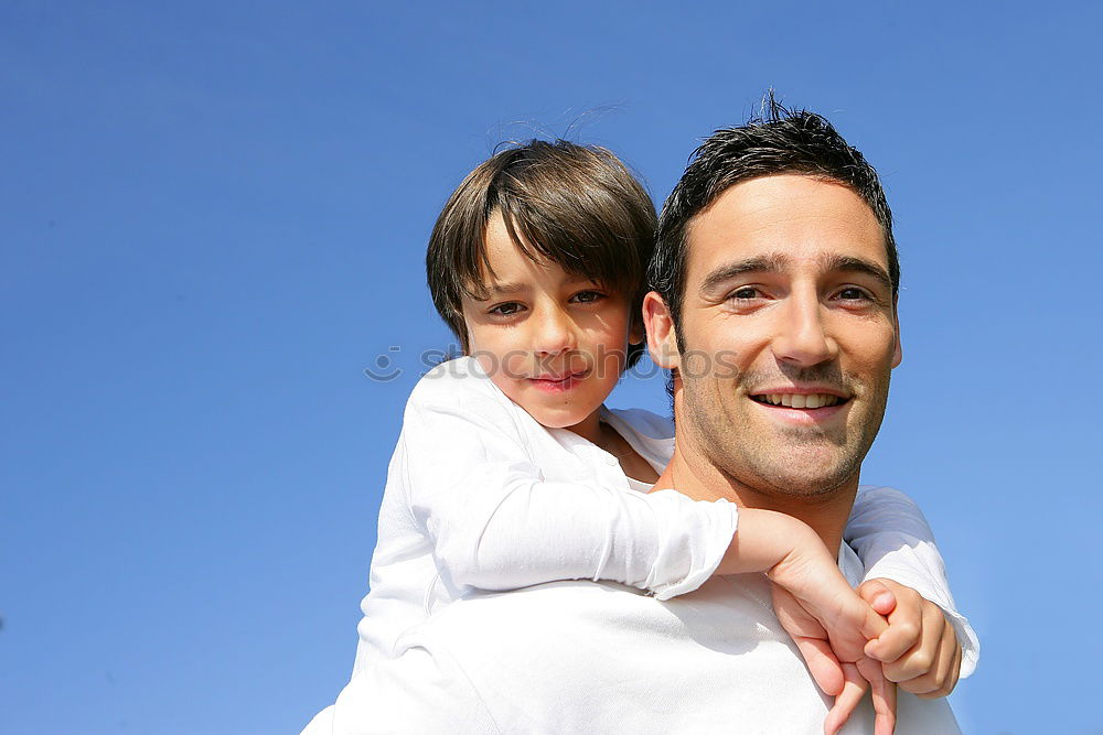 Similar – Image, Stock Photo Father and son playing in the park