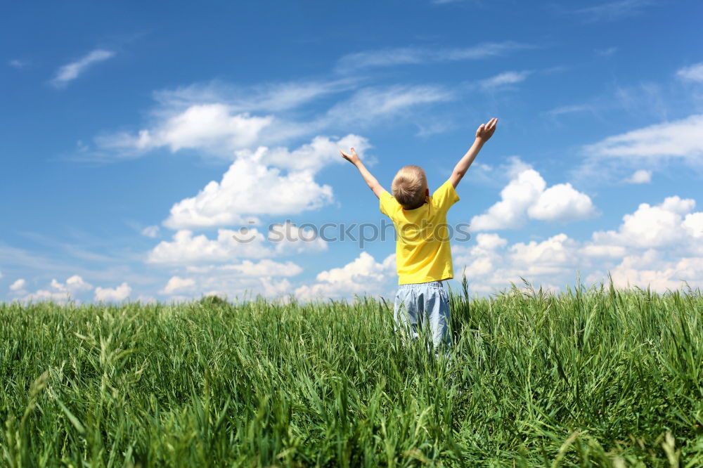 Similar – Image, Stock Photo Two little kids playing with cardboard toy airplane in the park at the day time. Concept of happy game. Child having fun outdoors. Picture made on the background of blue sky.