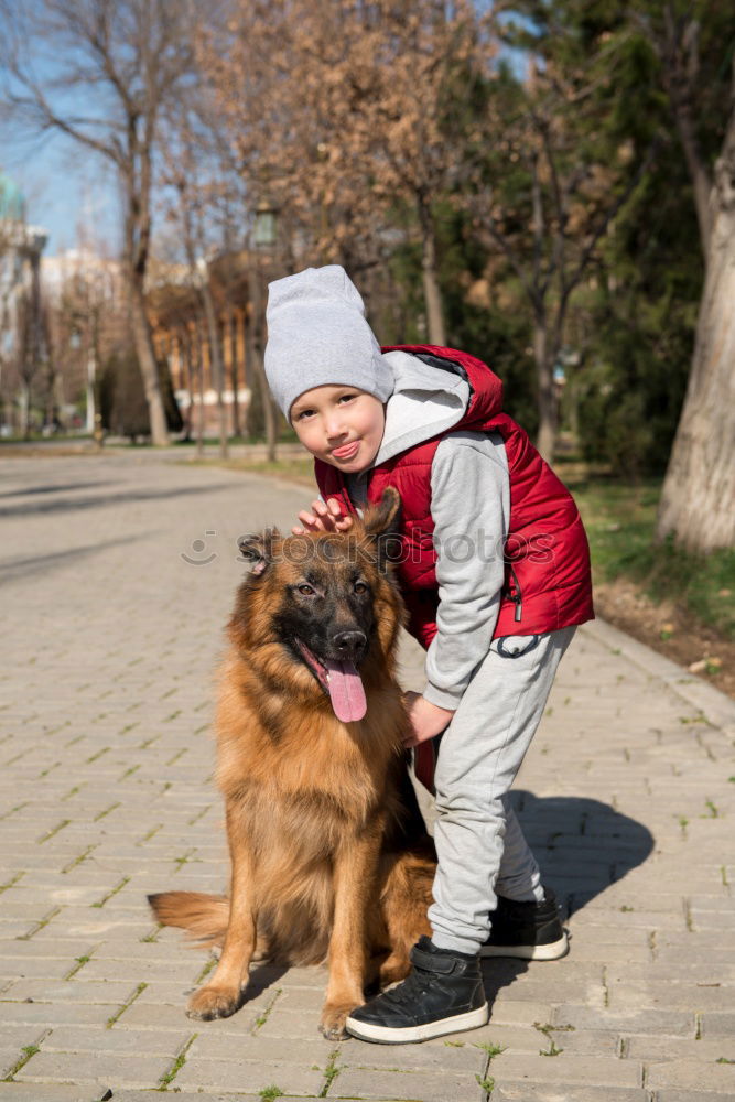 Similar – Latin child with his dog