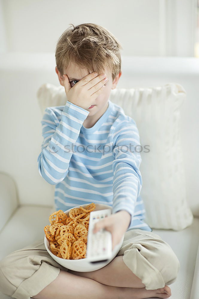Similar – Image, Stock Photo Sad child with a meal Food