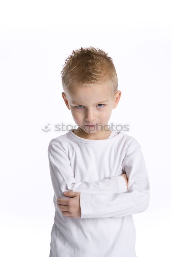 Similar – Image, Stock Photo Portrait of a young sad boy. Concept of lonely.