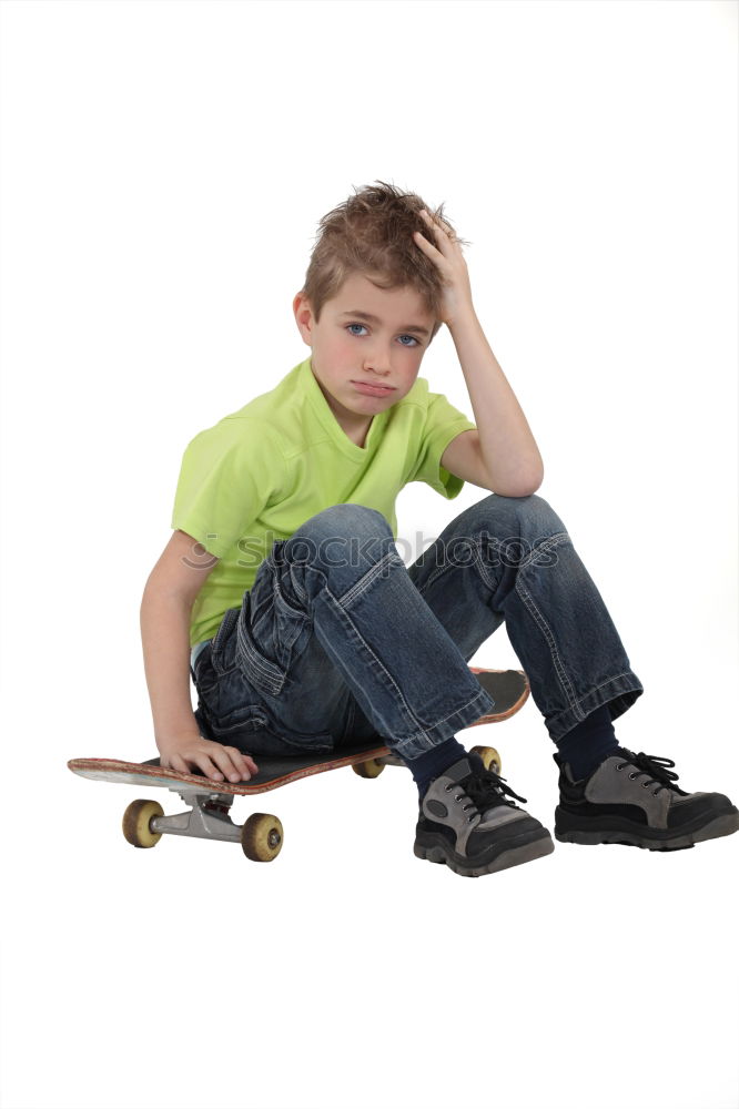 Similar – Image, Stock Photo Close-up of a teenage boy carrying skateboard and smiling