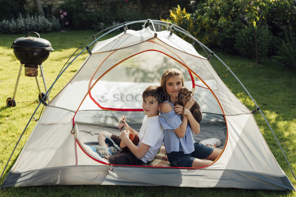 Similar – Children enjoying camping holiday