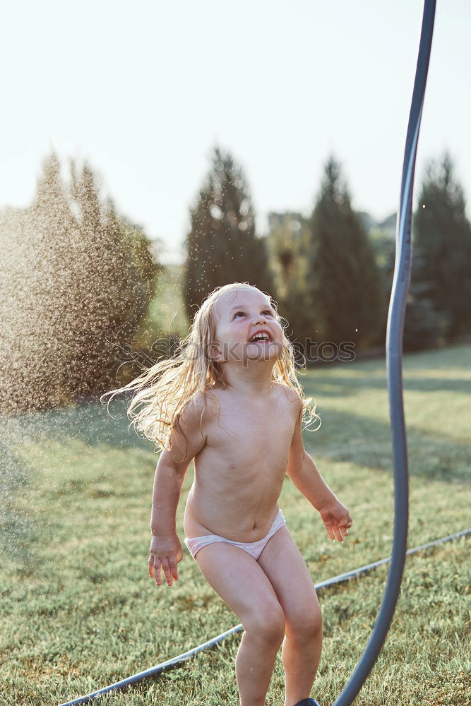 Similar – Little girl jumping on trampoline