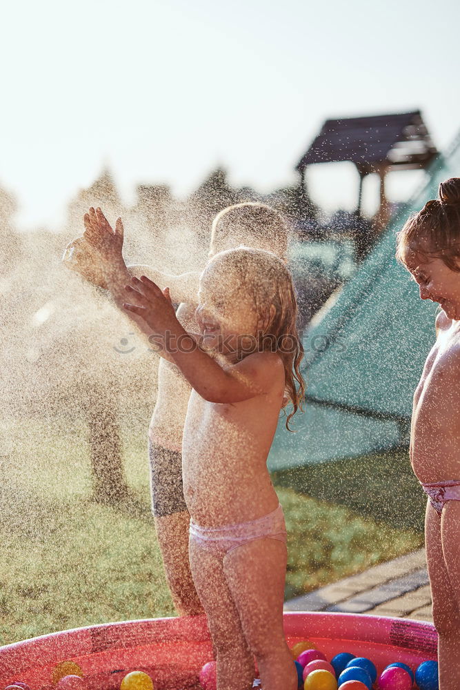 Image, Stock Photo Teenage girl with her little sister spending time together