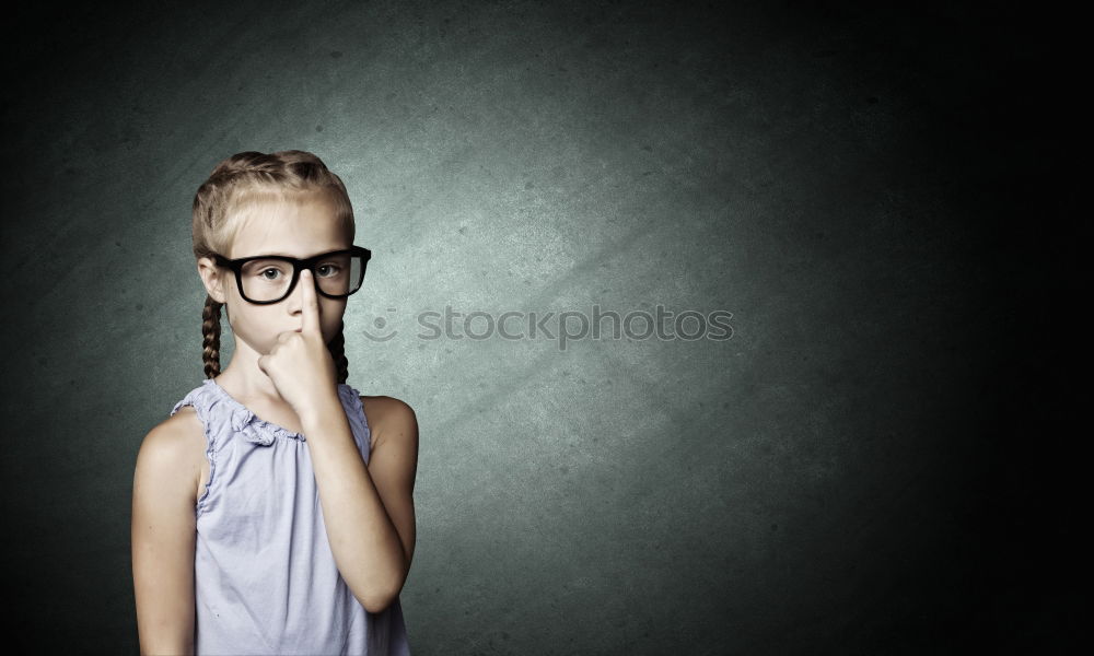 Similar – Image, Stock Photo Pupil posing in classroom