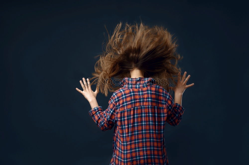 Similar – Image, Stock Photo Curly woman posing in studio