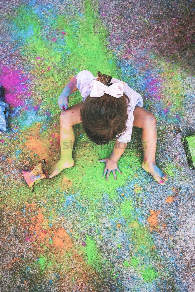 Similar – Image, Stock Photo Little girl surrounded by colors