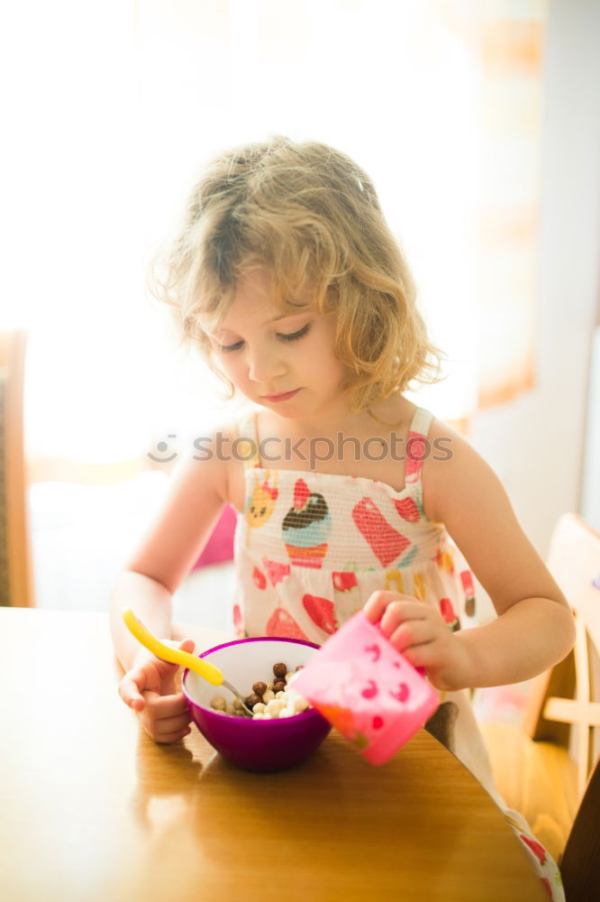 Similar – Image, Stock Photo kid girl playing with dolls at home