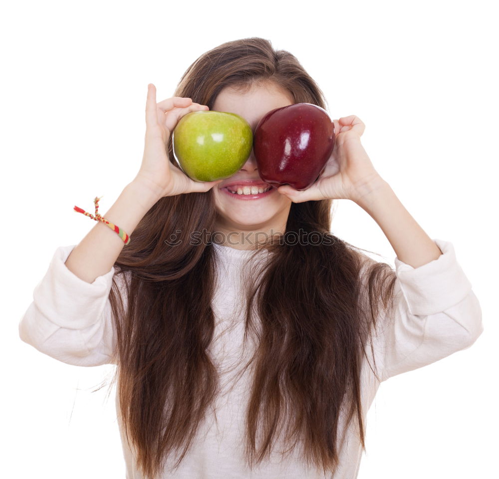 Similar – Girl holding chocolate donuts in front of her face