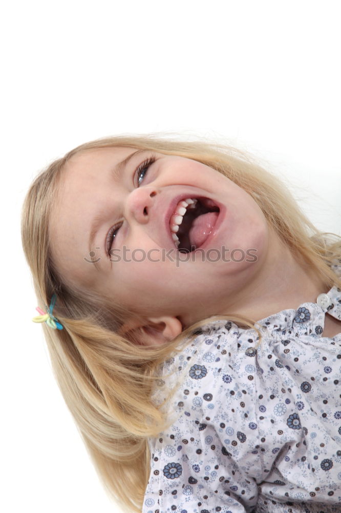 Similar – Young Girl Screaming With Closed Eyes