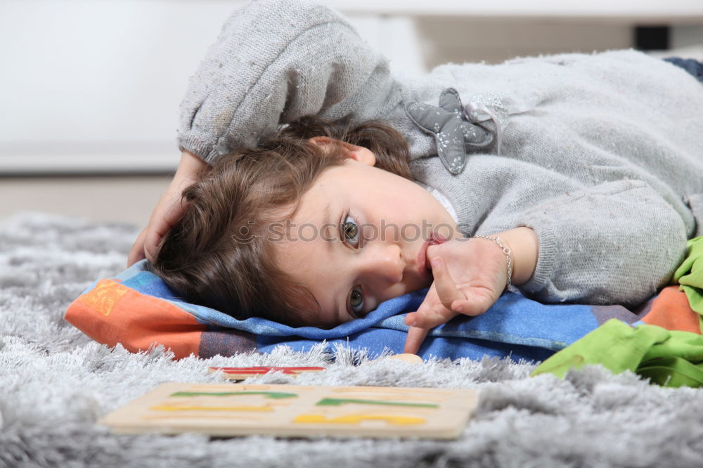 Similar – Image, Stock Photo Cold child lying on the bed