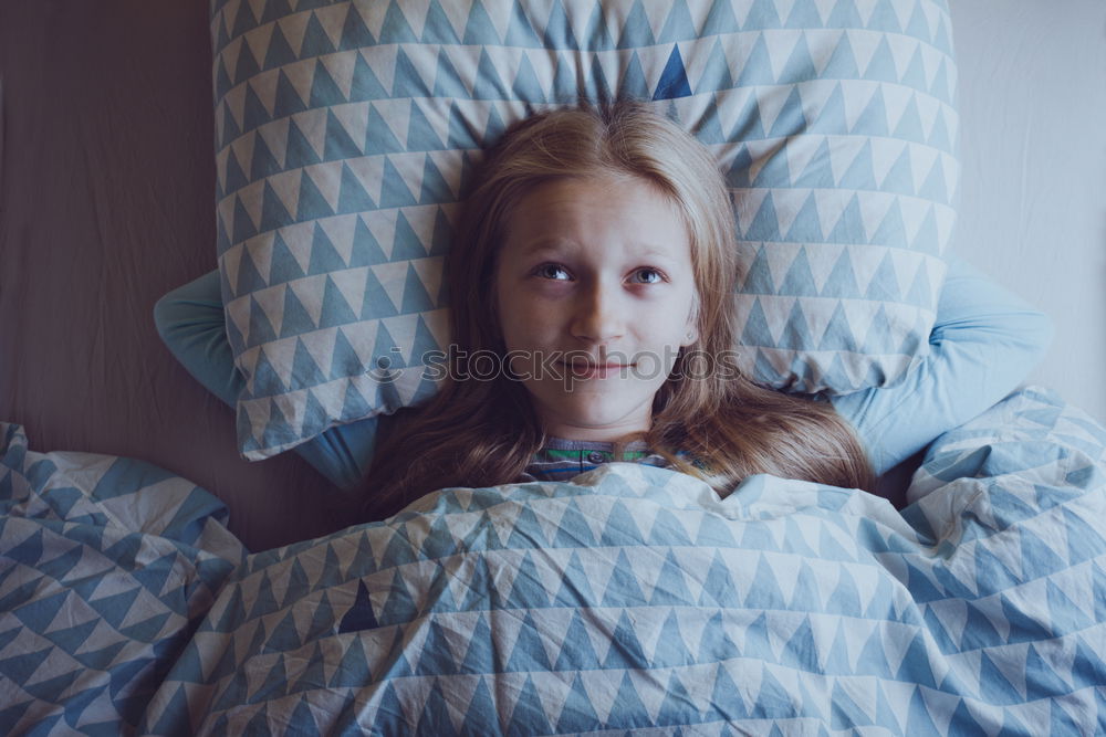 Similar – happy kid girl waking up in early morning