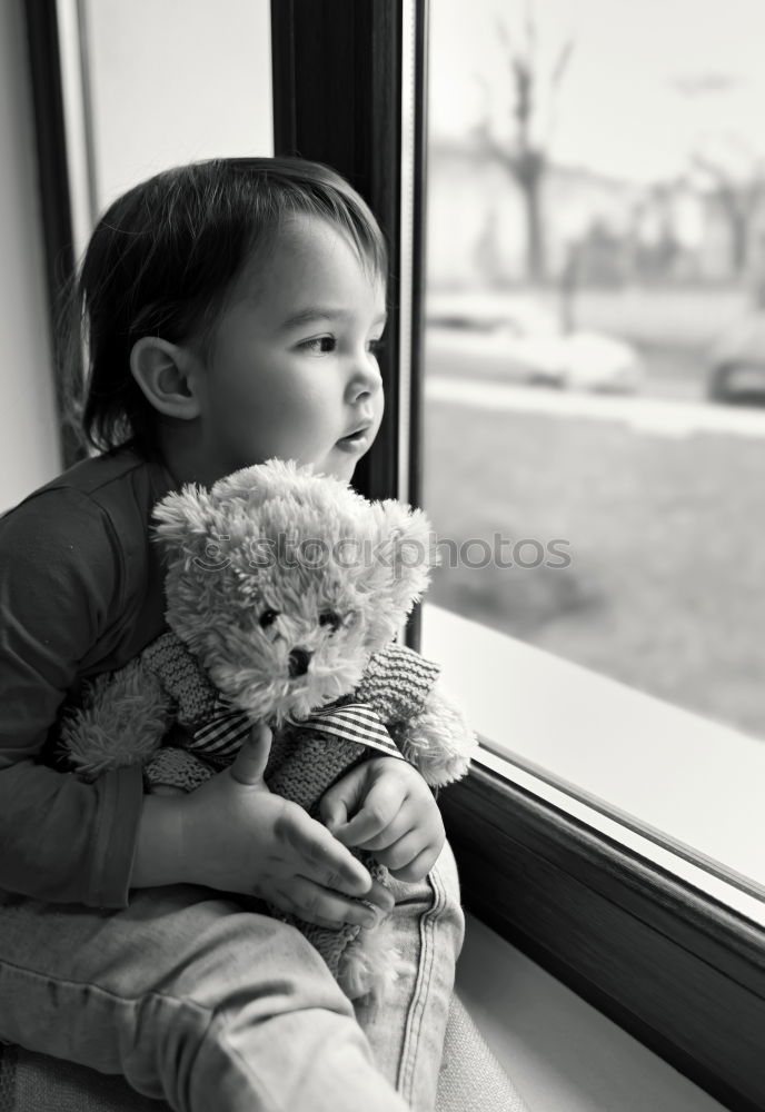 Similar – Image, Stock Photo At the window Human being