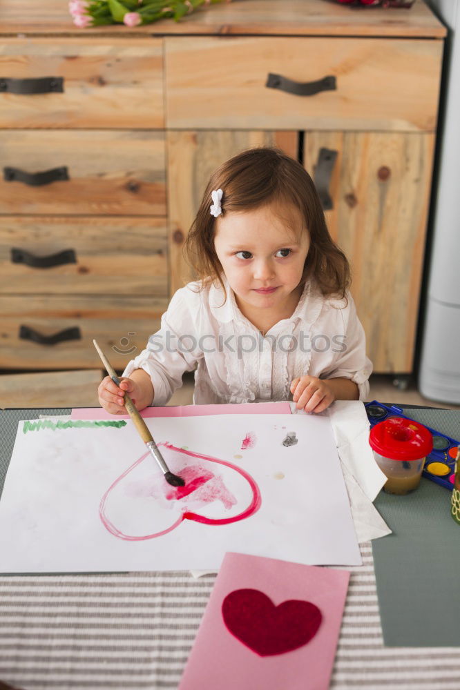 Similar – Image, Stock Photo Toddler boy crafting christmas cards and gifts at home