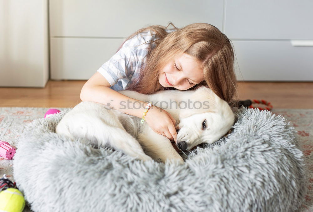 Similar – happy kid girl waking up in the morning