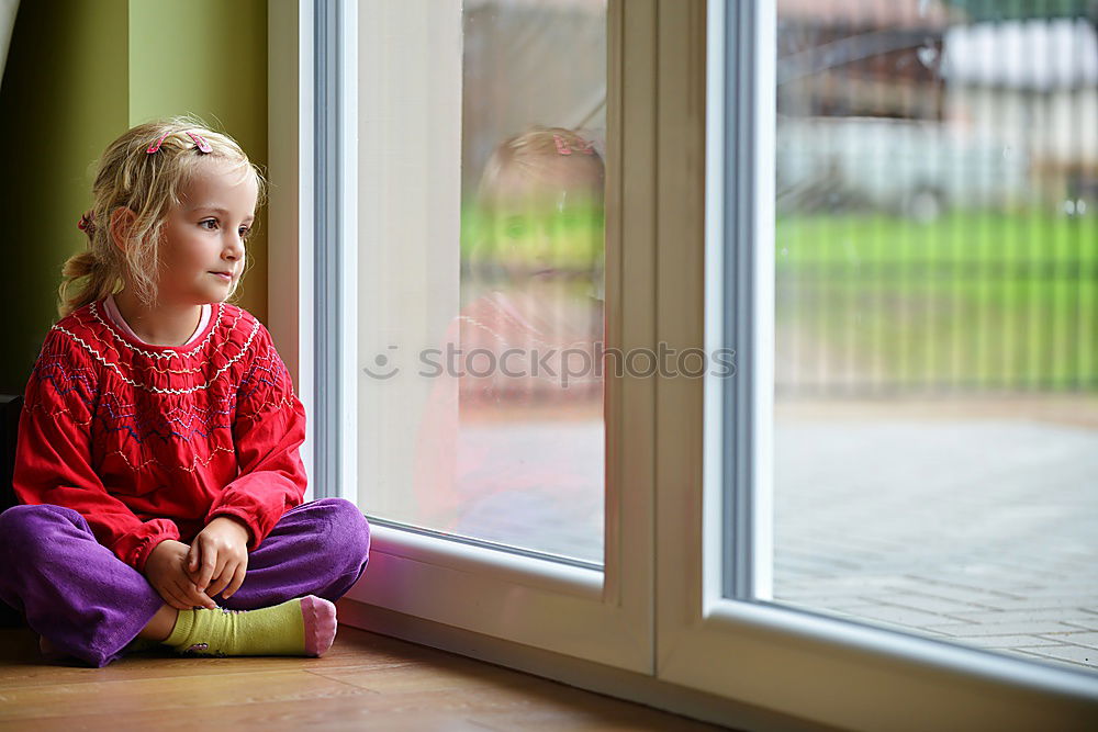 Similar – Image, Stock Photo At the window Human being