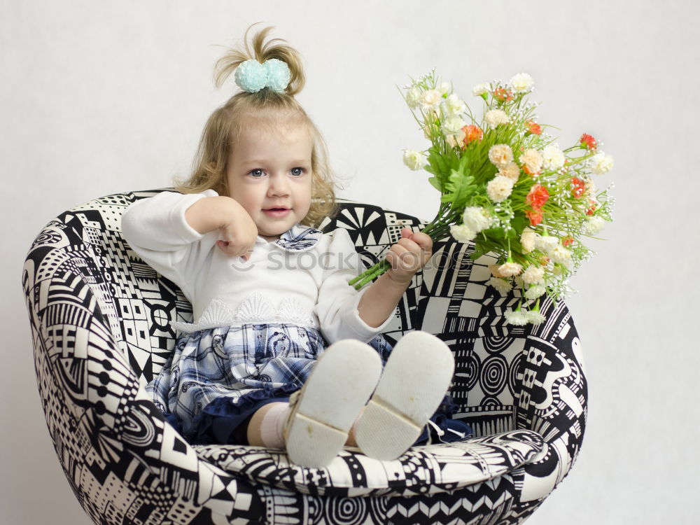 Similar – Image, Stock Photo Little boy sitting on the bed and smile