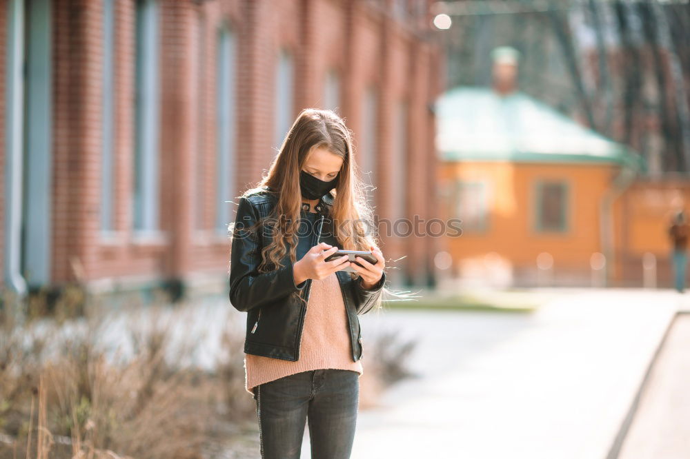 Similar – Image, Stock Photo Young influencer woman using her smartphone