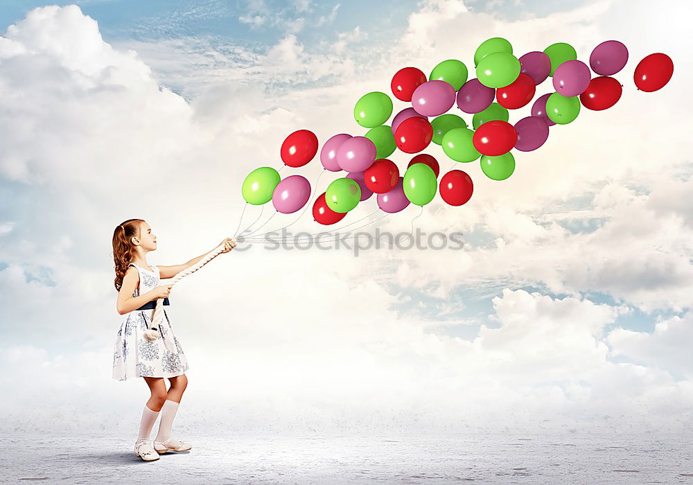 Similar – Image, Stock Photo Boy with balloons