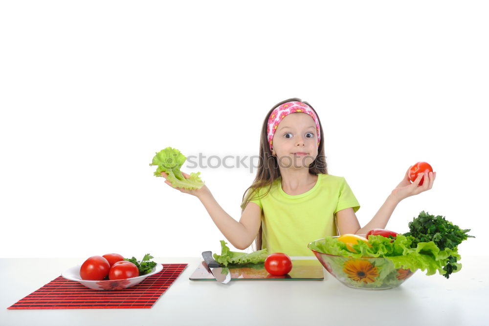 Similar – Image, Stock Photo child girl helps mom to cook