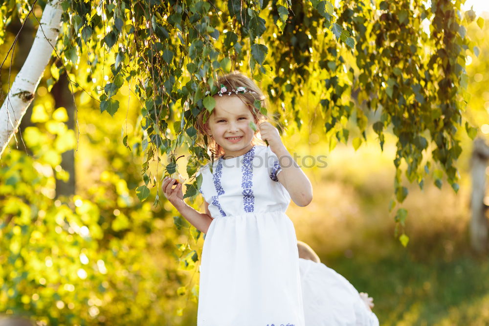 Similar – Image, Stock Photo Little beautiful girl in nature stream wearing dress