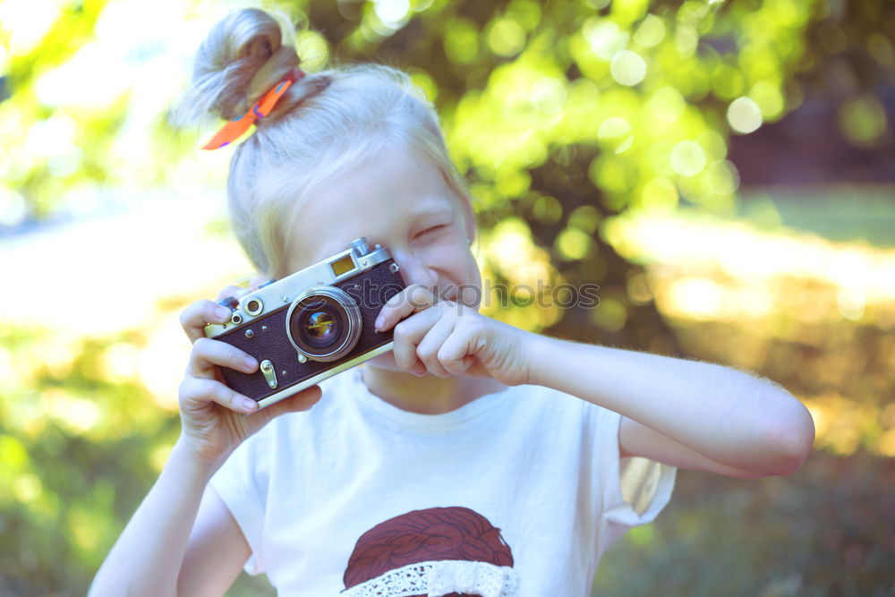 Similar – Image, Stock Photo Happy boy with camera