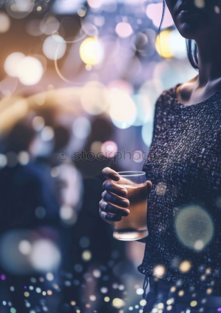 Similar – Beauty girl with glasses with little lights in her hands