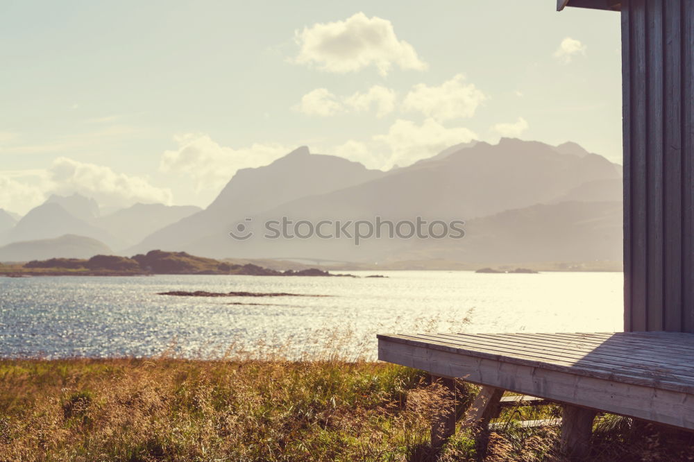 Similar – Image, Stock Photo Woman looking at mountain lake