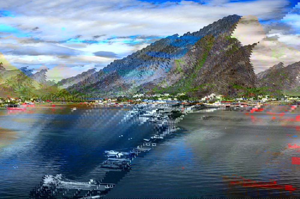 Similar – Image, Stock Photo Picturesque landscape of mountains