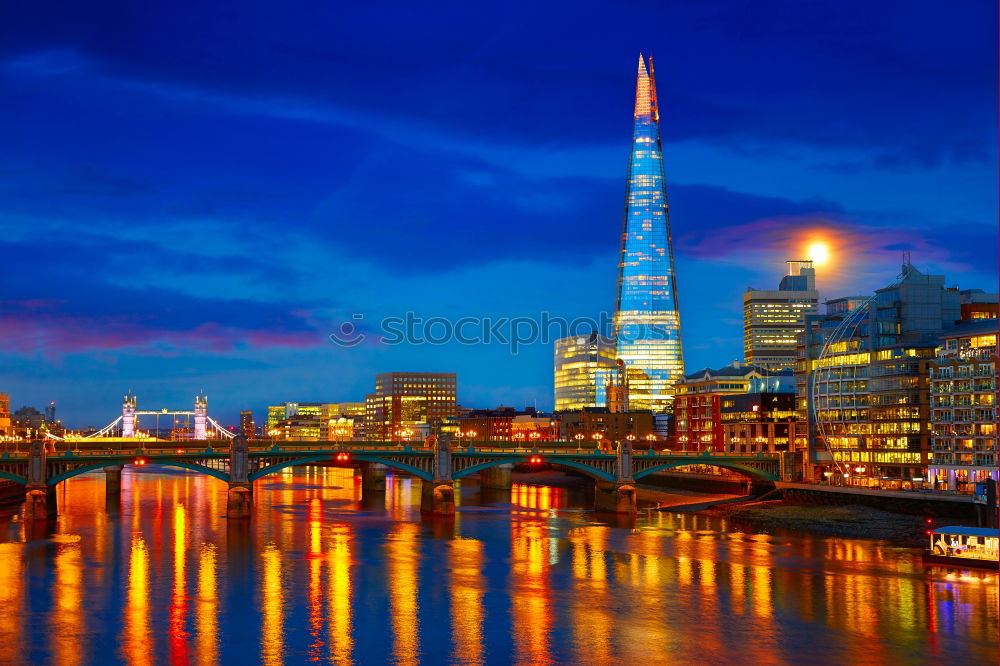 Similar – Düsseldorf evening skyline