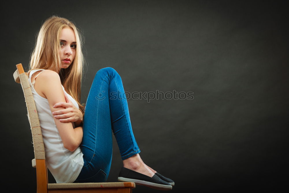 Similar – Image, Stock Photo Woman with book on sofa